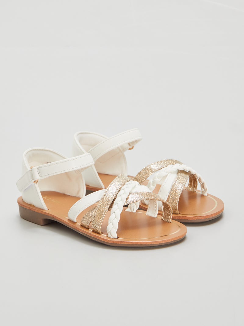 Sandalen met bandjes wit - Kiabi