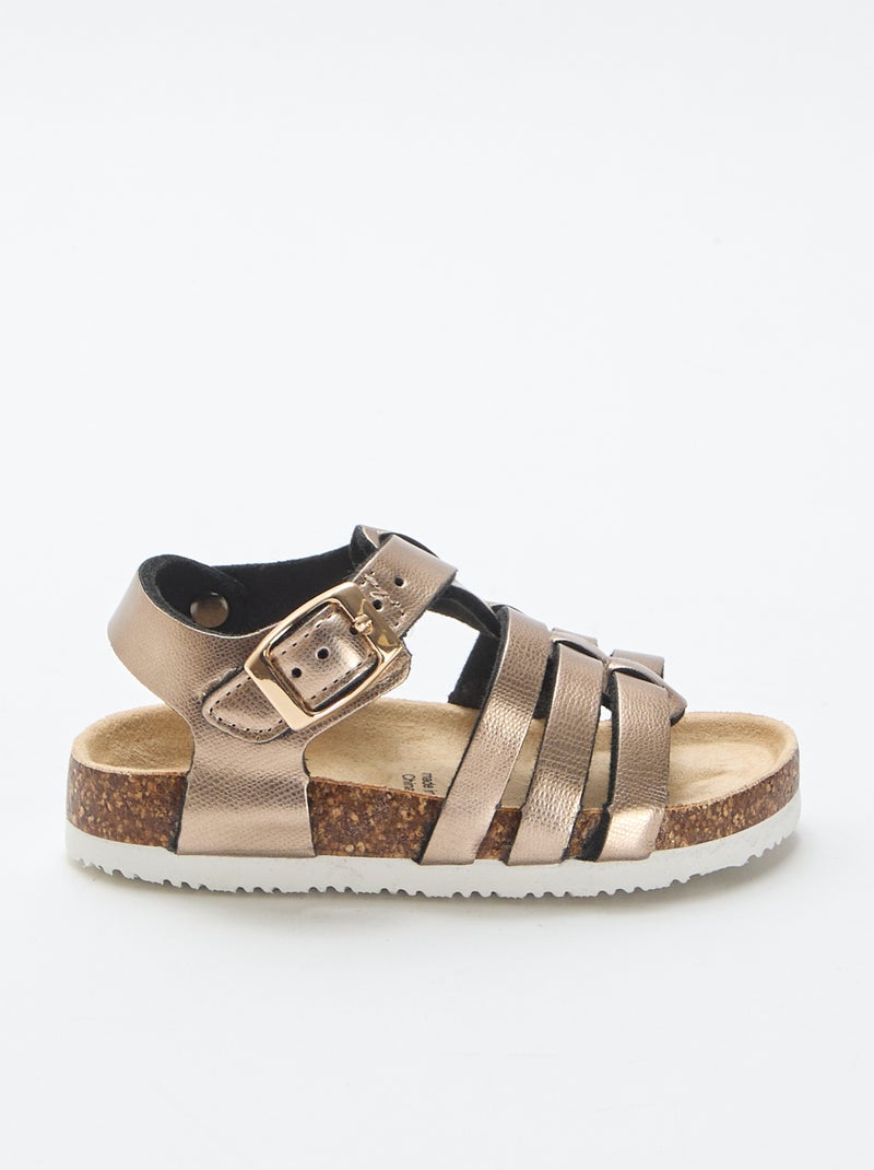 Sandalen met drie bandjes Geel - Kiabi