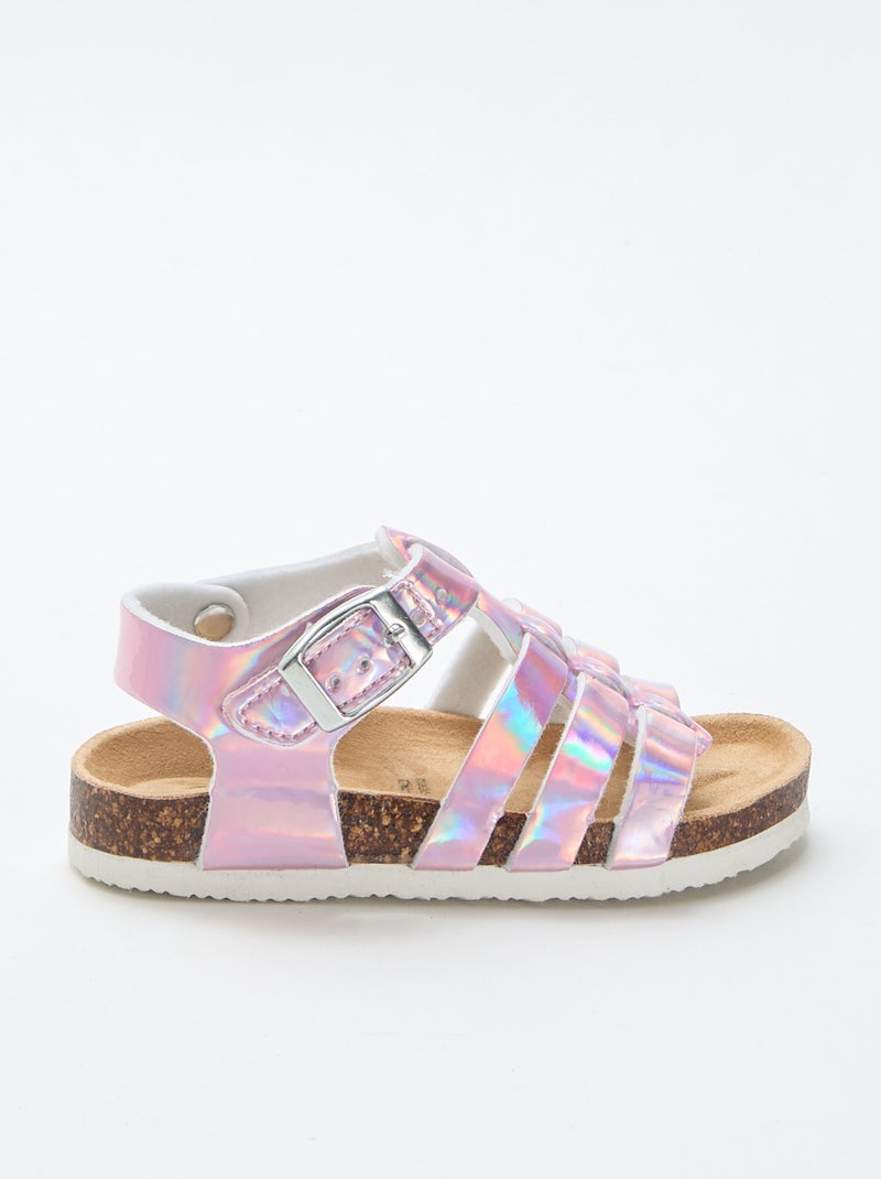Sandalen met drie bandjes Rose - Kiabi