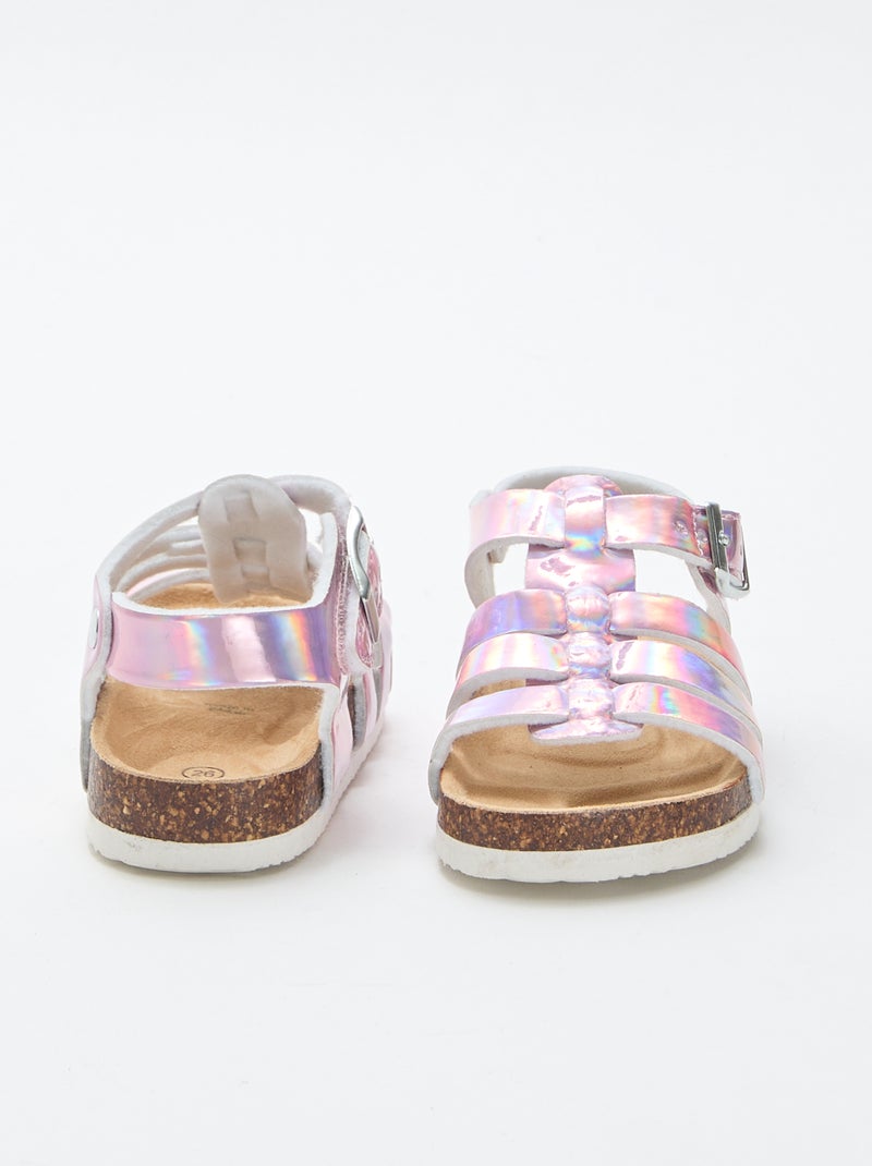 Sandalen met drie bandjes Rose - Kiabi