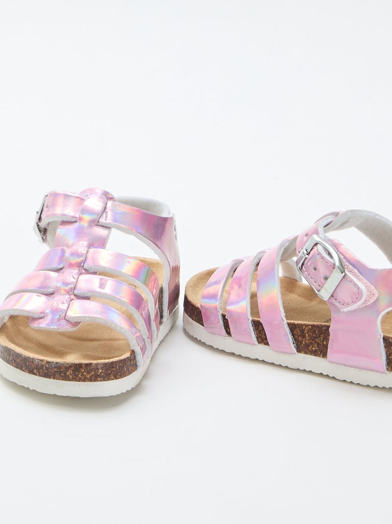 Sandalen met drie bandjes Rose - Kiabi