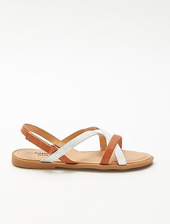 Sandalen met driekleurige bandjes
