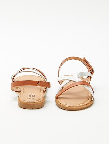Sandalen met driekleurige bandjes