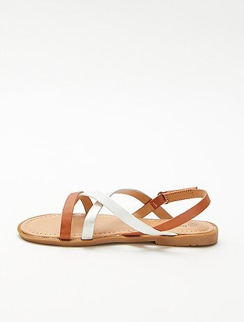 Sandalen met driekleurige bandjes