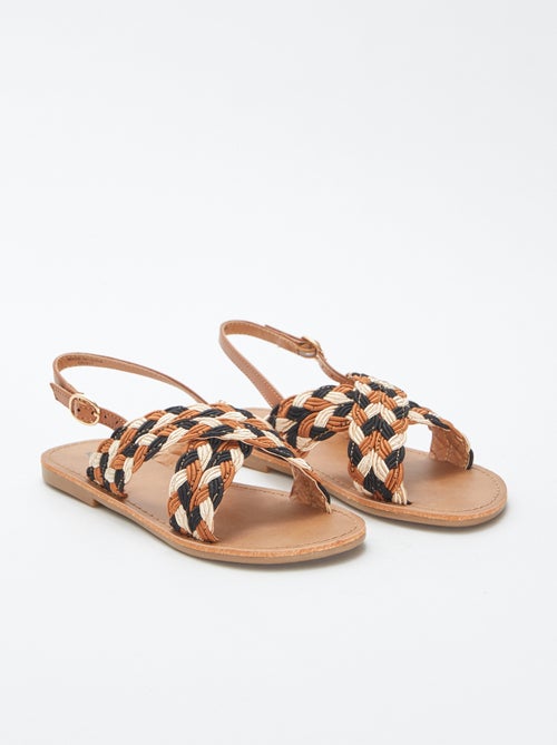 Sandalen met driekleurige gekruiste bandjes - Kiabi