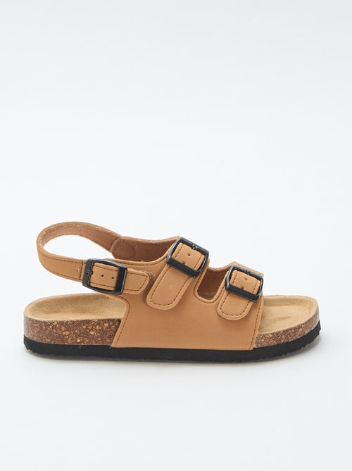 Sandalen met dubbele band en contrasterende gespen - Kiabi