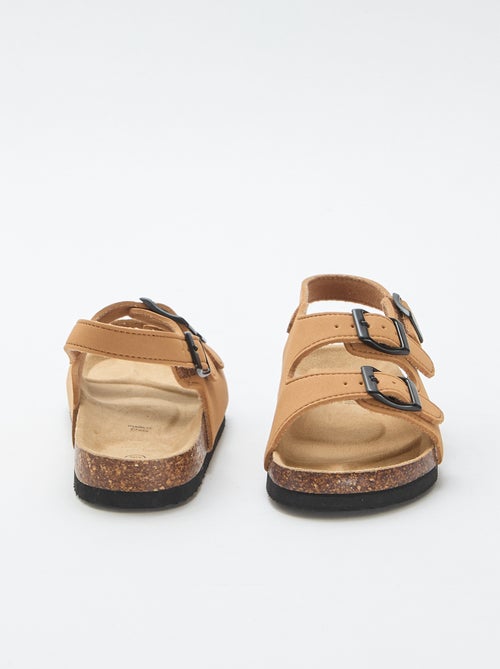 Sandalen met dubbele band en contrasterende gespen - Kiabi