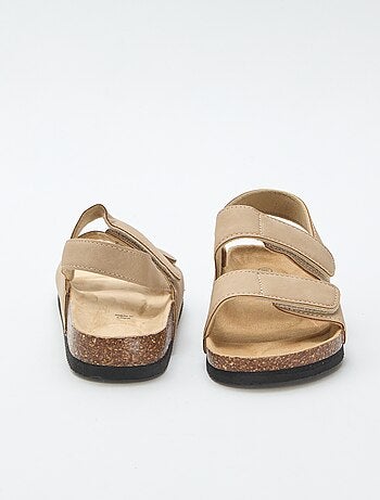 Sandalen met dubbele banden en klittenband