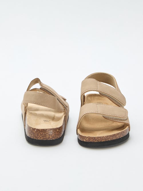 Sandalen met dubbele banden en klittenband - Kiabi