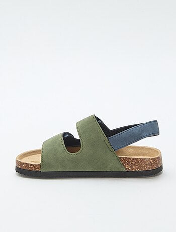 Sandalen met dubbele banden en klittenband