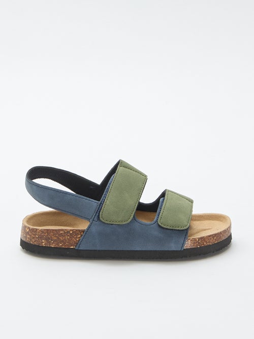 Sandalen met dubbele banden en klittenband - Kiabi