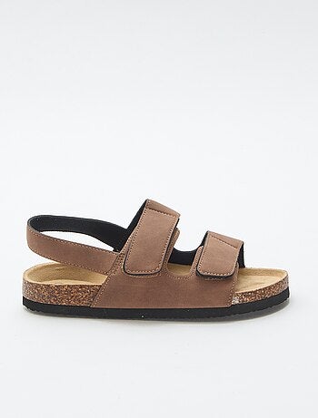 Sandalen met dubbele banden en klittenband