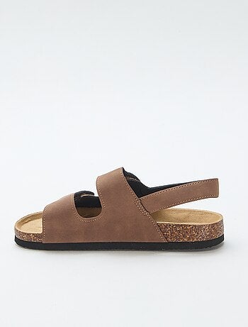 Sandalen met dubbele banden en klittenband