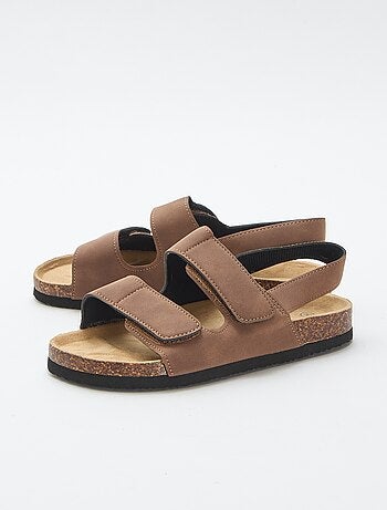 Sandalen met dubbele banden en klittenband