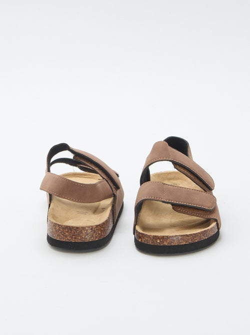 Sandalen met dubbele banden en klittenband - Kiabi