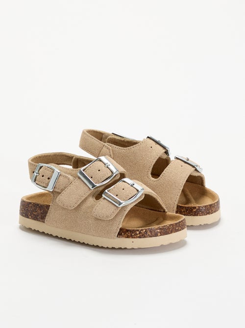 Sandalen met dubbele bandjes en contrasterende gespen - Kiabi Sandalen met dubbele bandjes en contrasterende gespen - Kiabi