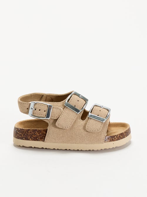 Sandalen met dubbele bandjes en contrasterende gespen - Kiabi Sandalen met dubbele bandjes en contrasterende gespen - Kiabi