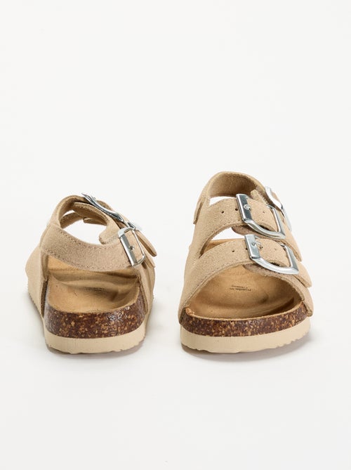 Sandalen met dubbele bandjes en contrasterende gespen - Kiabi Sandalen met dubbele bandjes en contrasterende gespen - Kiabi
