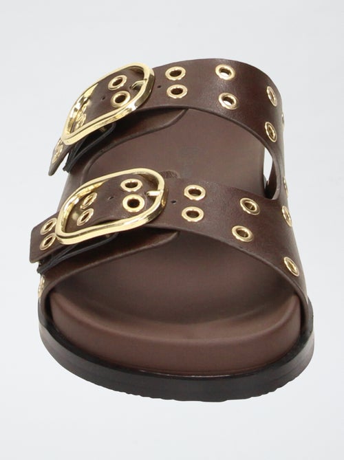 Sandalen met dubbele bandjes en oogjes - Kiabi