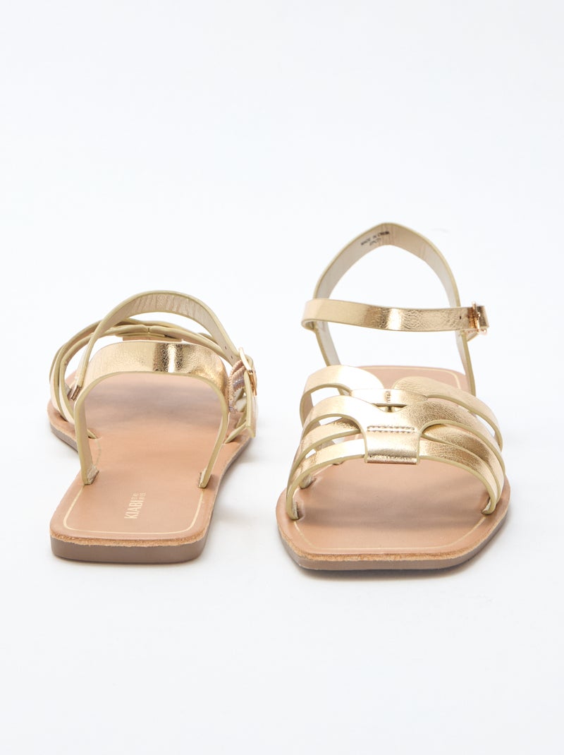 Sandalen met gekruist bandje Geel - Kiabi