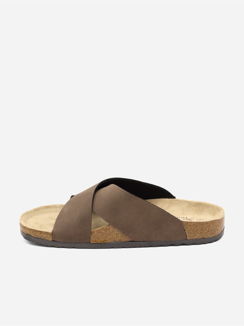 Sandalen met gekruiste bandjes Bruin - Kiabi