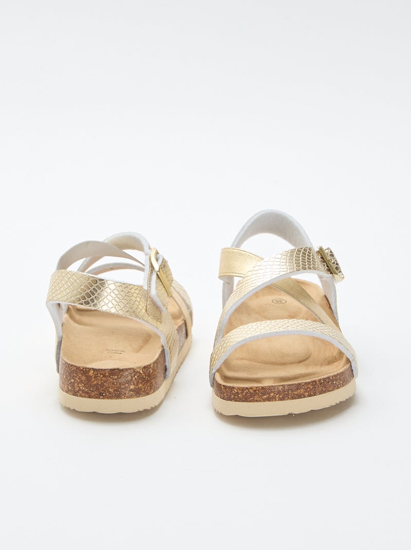 Sandalen met gekruiste bandjes Geel - Kiabi
