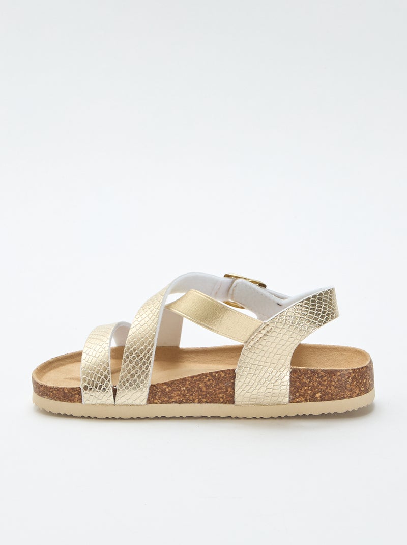 Sandalen met gekruiste bandjes Geel - Kiabi