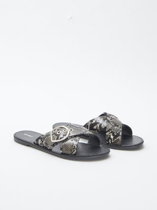 Sandalen met gekruiste bandjes met print