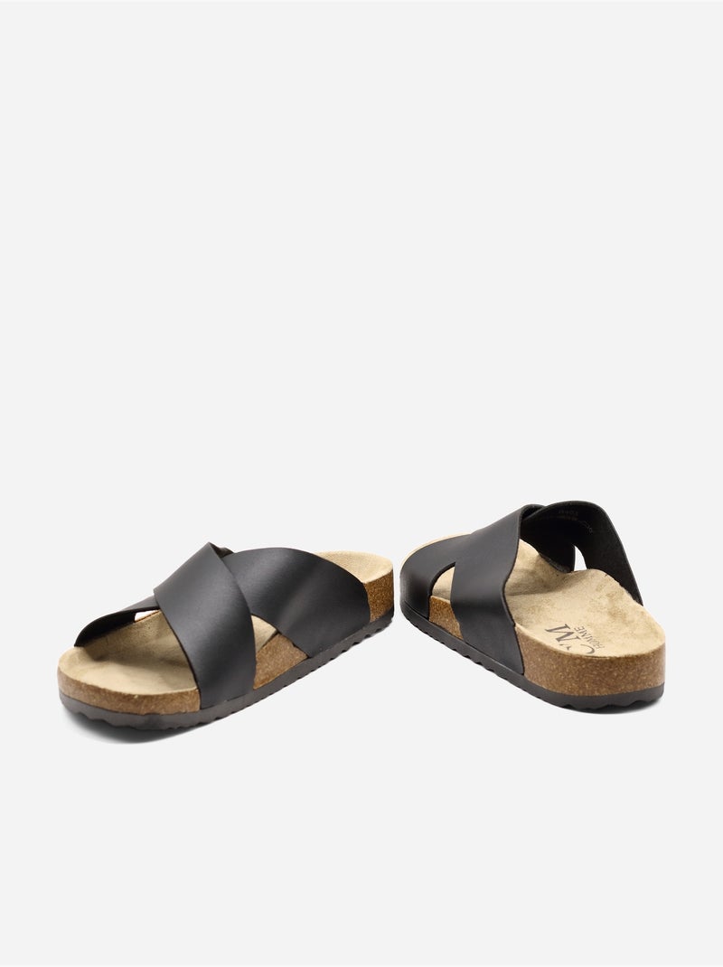 Sandalen met gekruiste bandjes Zwart - Kiabi
