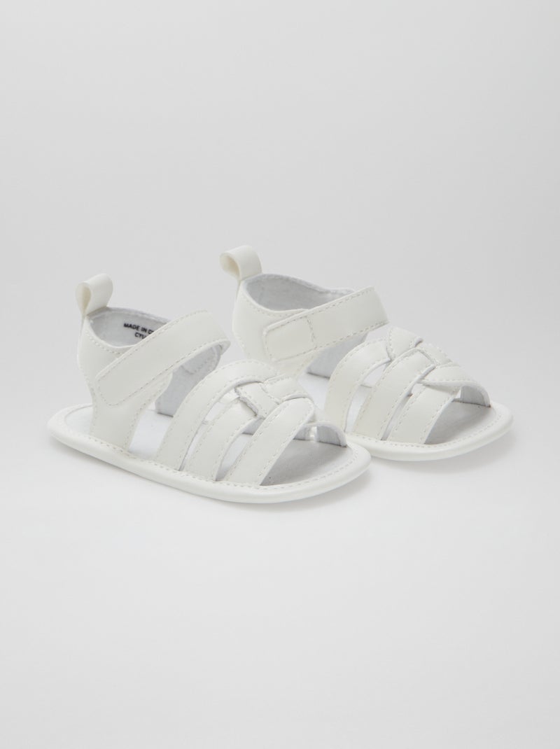 Sandalen met gekruiste riempjes WIT - Kiabi