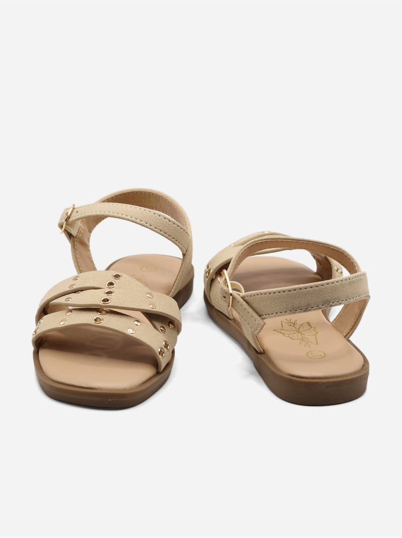 Sandalen met gesp Beige - Kiabi