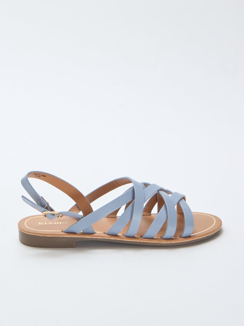 Sandalen met gespbandjes Blauw - Kiabi