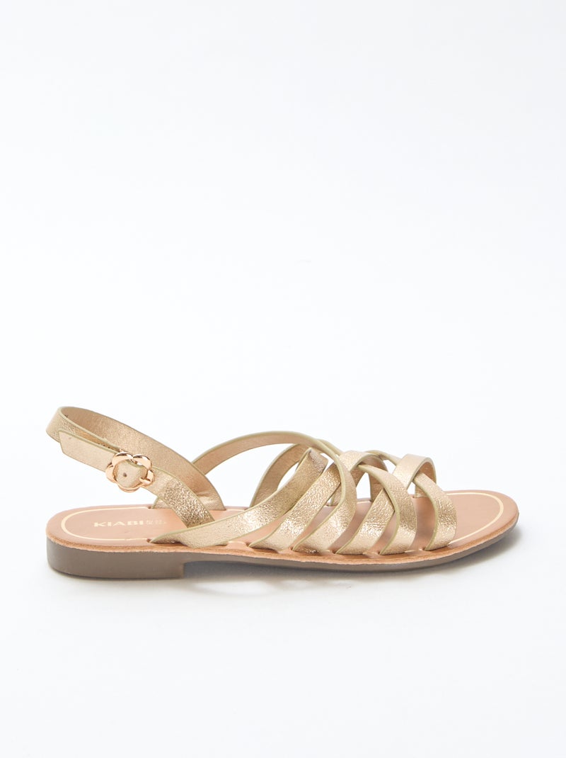Sandalen met gespbandjes Geel - Kiabi