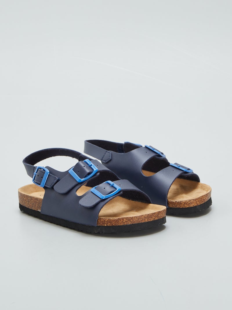 Sandalen met gespen BLAUW - Kiabi