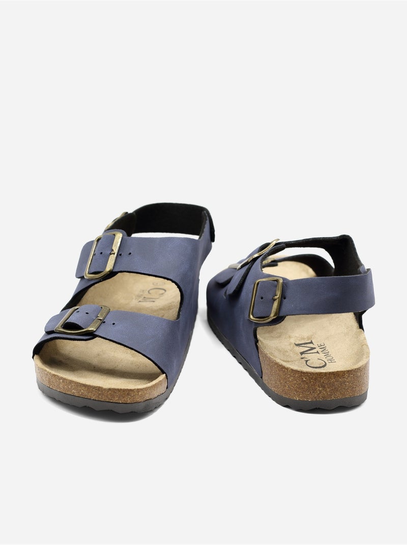Sandalen met gespen Blauw - Kiabi