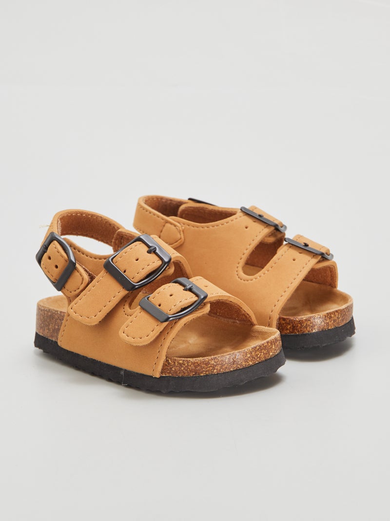 Sandalen met gespen BRUIN - Kiabi