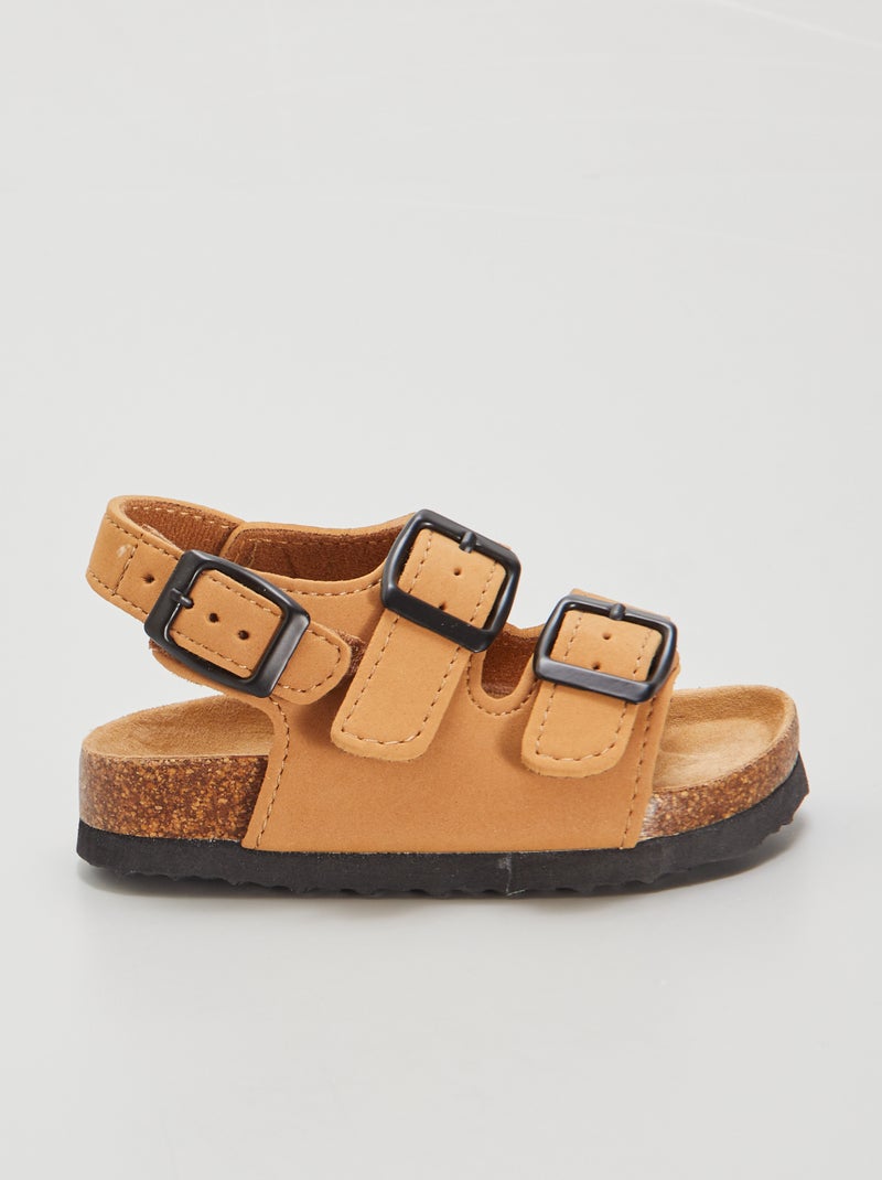 Sandalen met gespen BRUIN - Kiabi