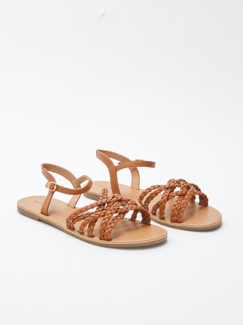 Sandalen met gevlochten en gekruiste bandjes - Kiabi
