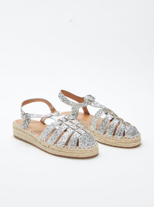 Sandalen met glitters en gespsluiting - Kiabi