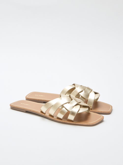 Sandalen met goudkleurige bandjes - Kiabi