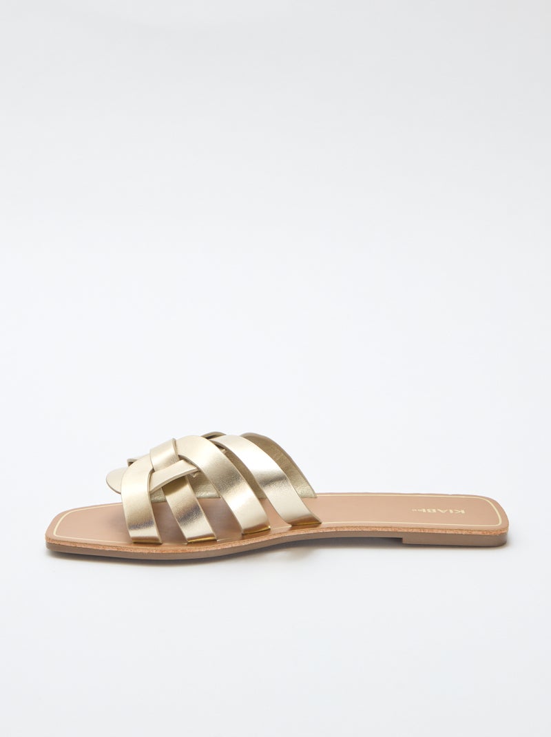 Sandalen met goudkleurige bandjes Geel - Kiabi