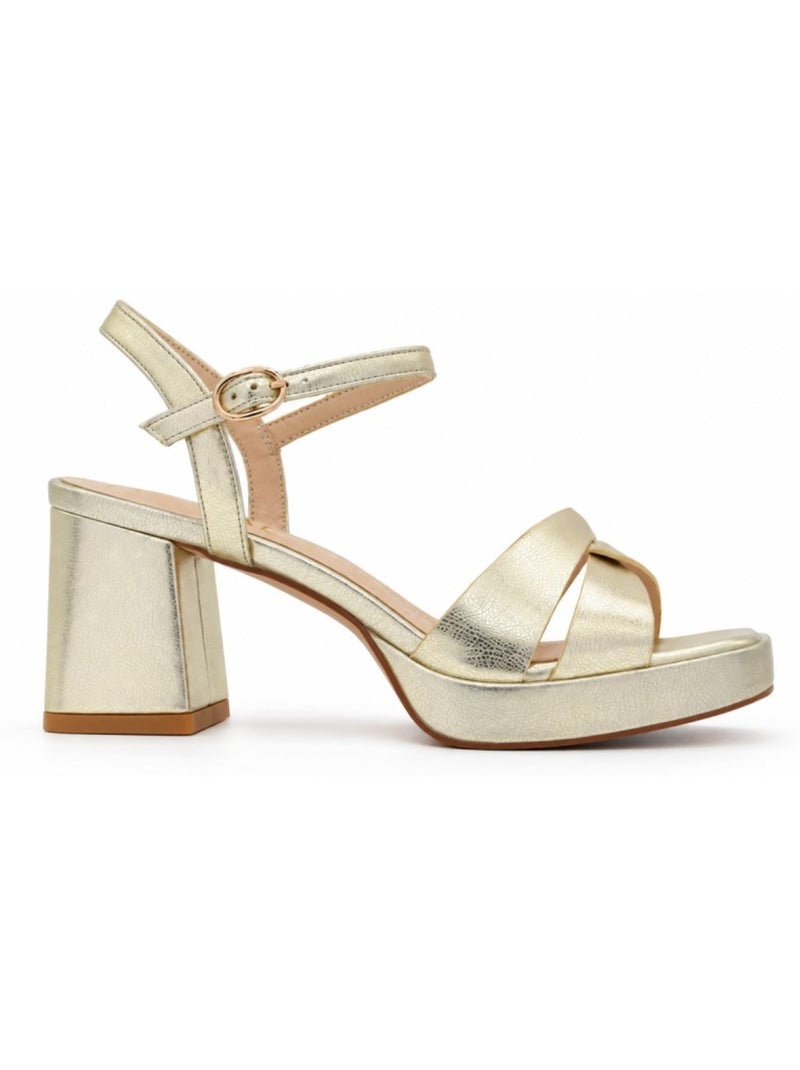 Sandalen met hak materiale sintetico montevita Goud/Goudkleurig - Kiabi