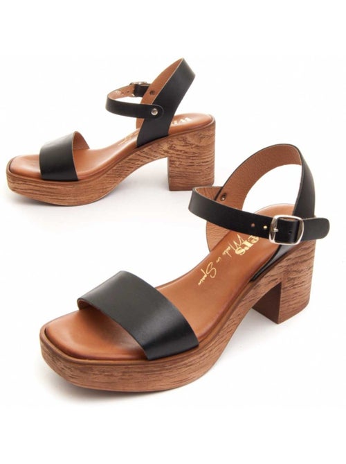 Sandalen Met Hak Pelle Naturale Wikers - Kiabi
