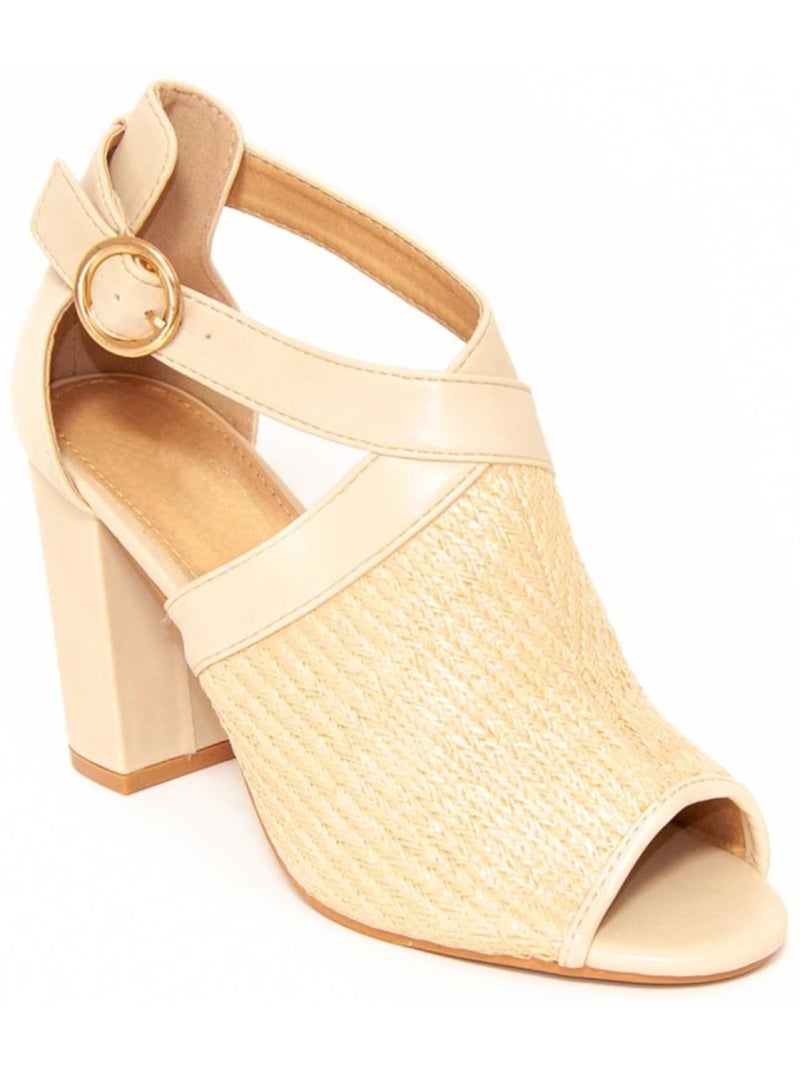 Sandalen Met Hak Synthetisch Materiaal Montevita Beige - Kiabi