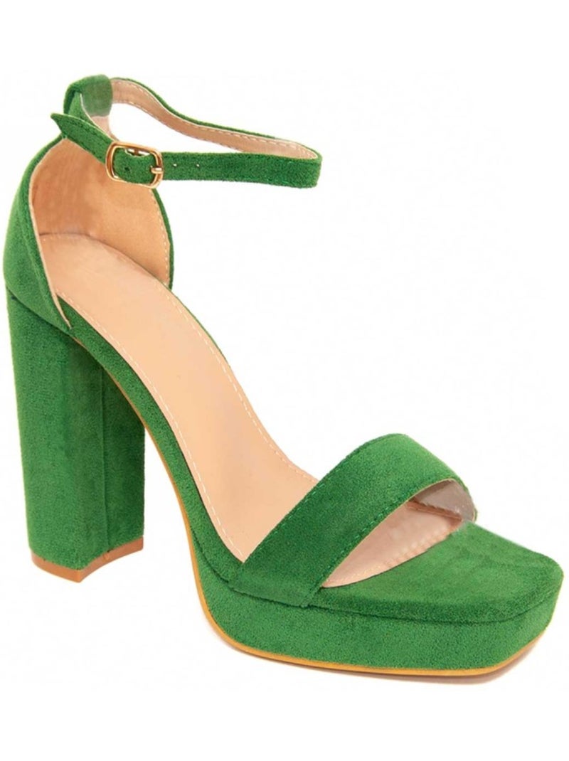 Sandalen Met Hak Synthetisch Materiaal Montevita Groen - Kiabi