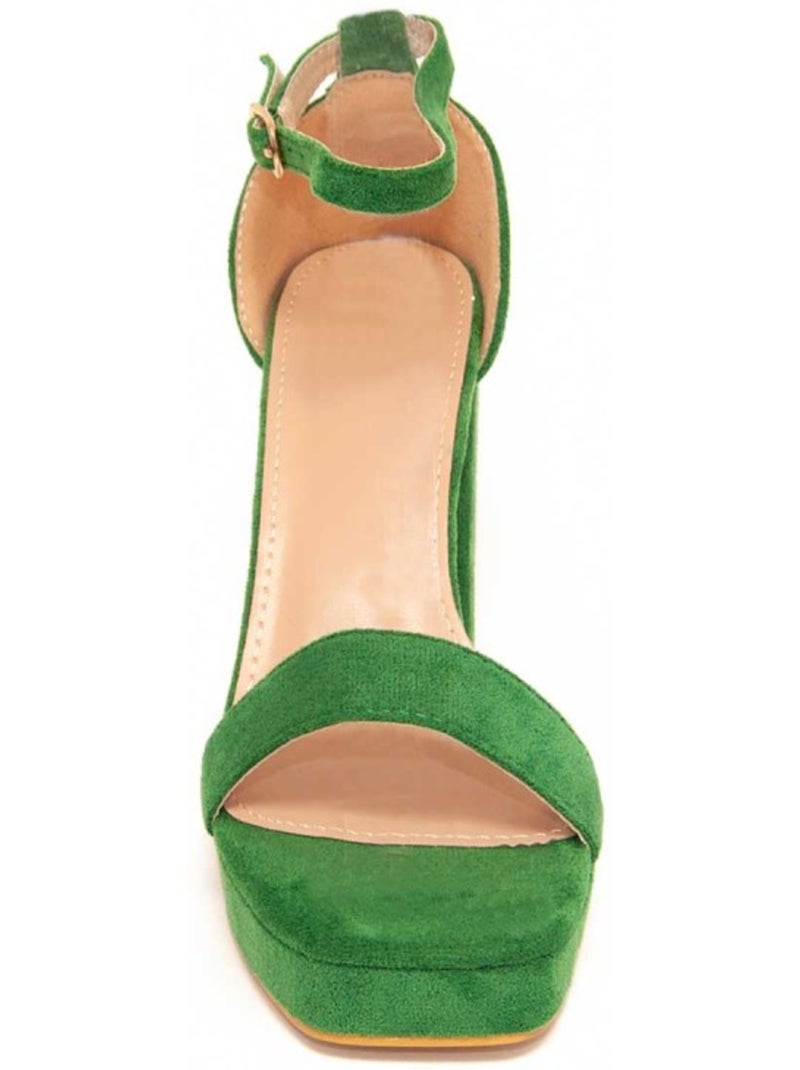 Sandalen Met Hak Synthetisch Materiaal Montevita Groen - Kiabi