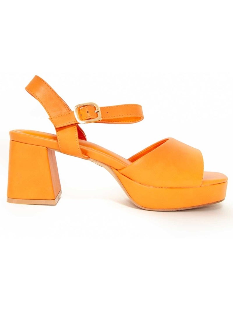 Sandalen Met Hak Synthetisch Materiaal Montevita Oranje - Kiabi