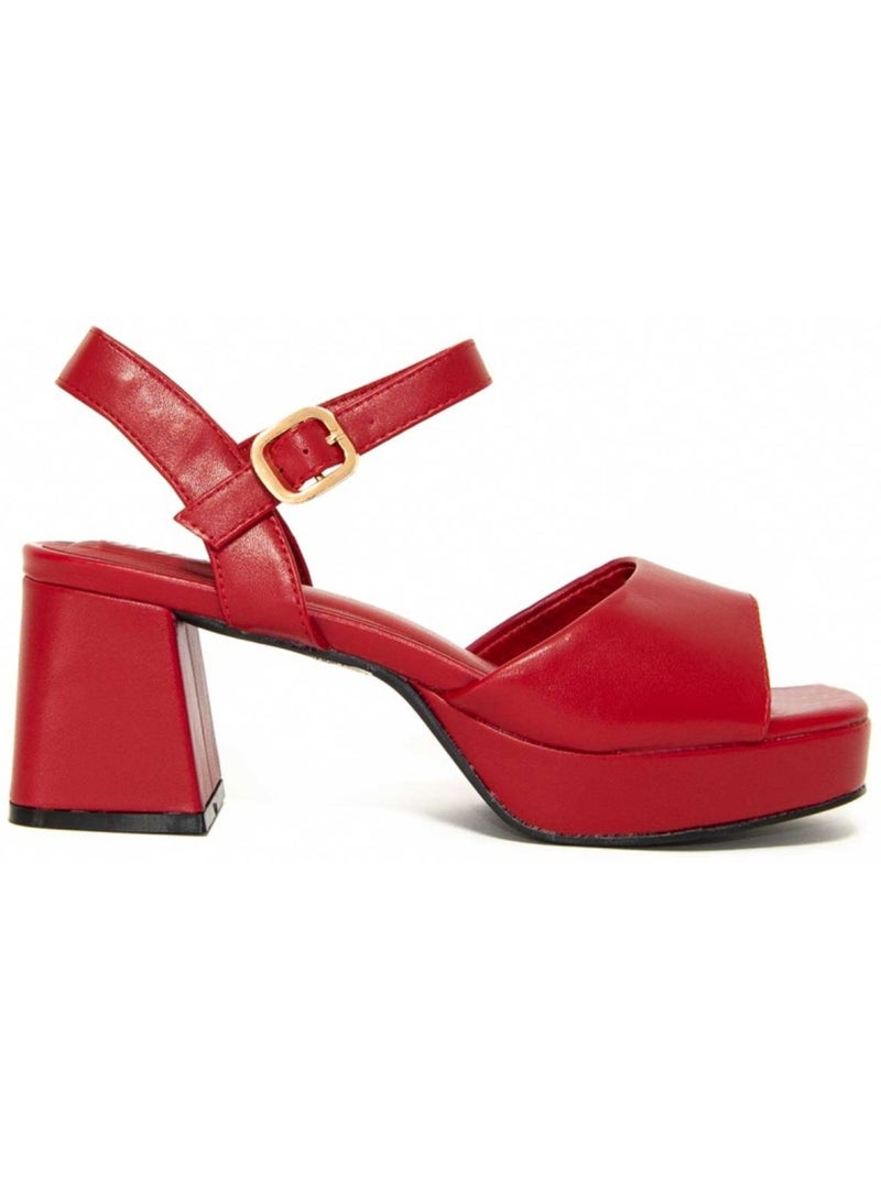 Sandalen Met Hak Synthetisch Materiaal Montevita Rood - Kiabi