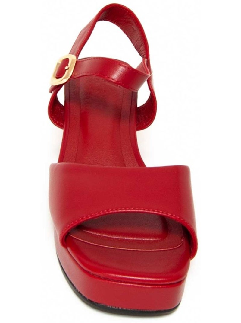 Sandalen Met Hak Synthetisch Materiaal Montevita Rood - Kiabi