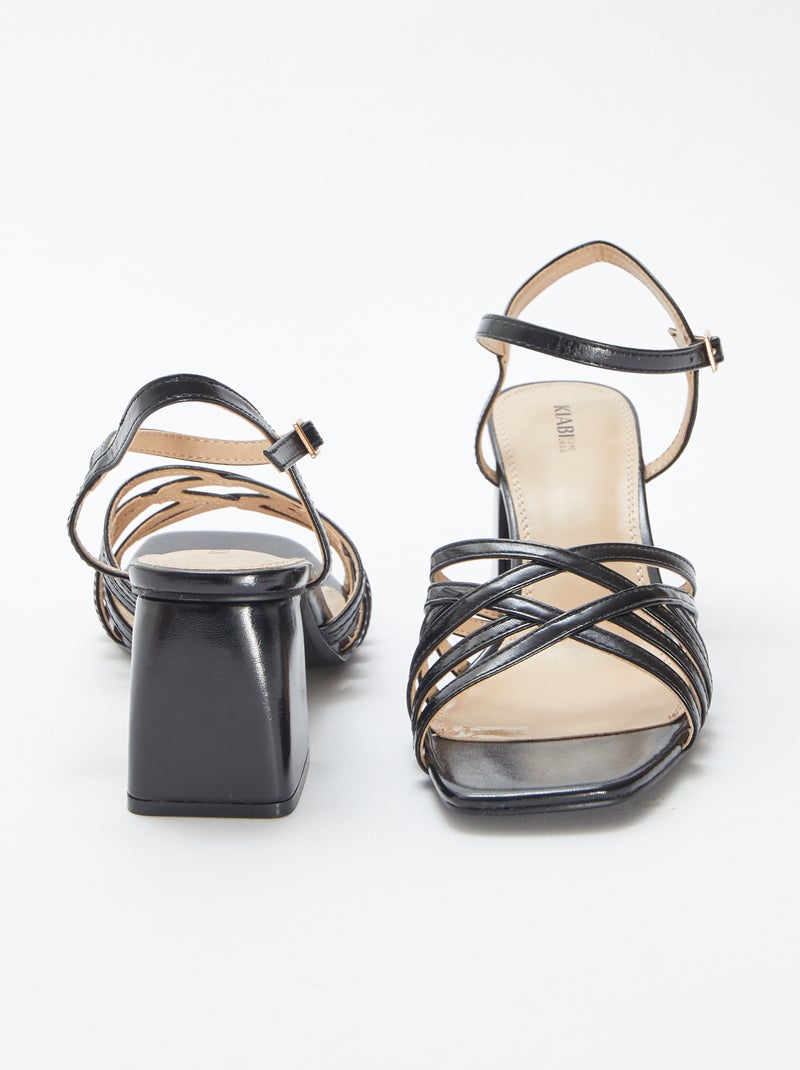 Sandalen met hak ZWART - Kiabi
